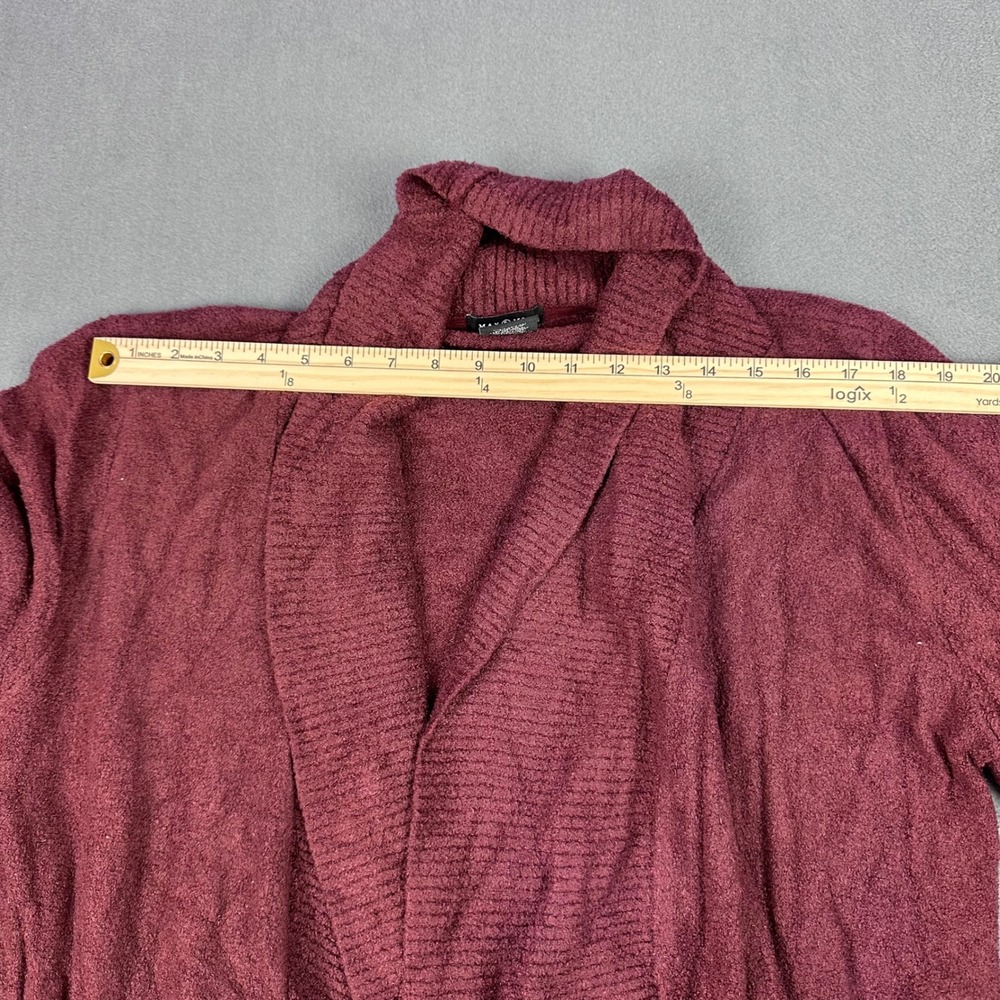 Max & Mia Womens XXL Burgundy Open Front Shawl Collar Knit Cardigan XS7645US/0M - Picture 5 of 7